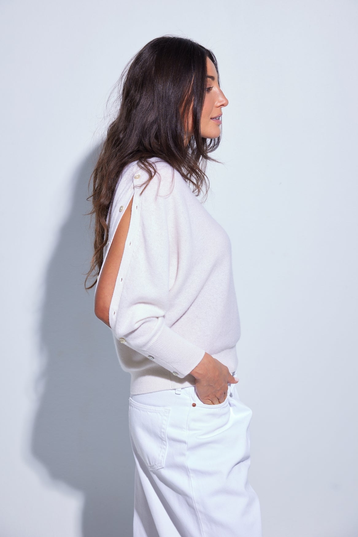 BLUEBIRD BUTTON BOAT NECK 